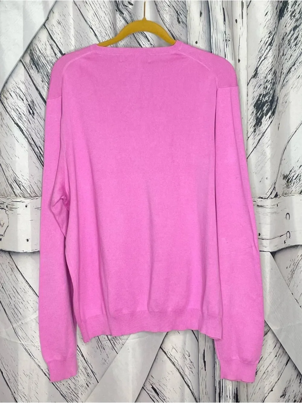 Polo by Ralph Lauren Pima Cotton V-neck Sweater Pink Sz XL